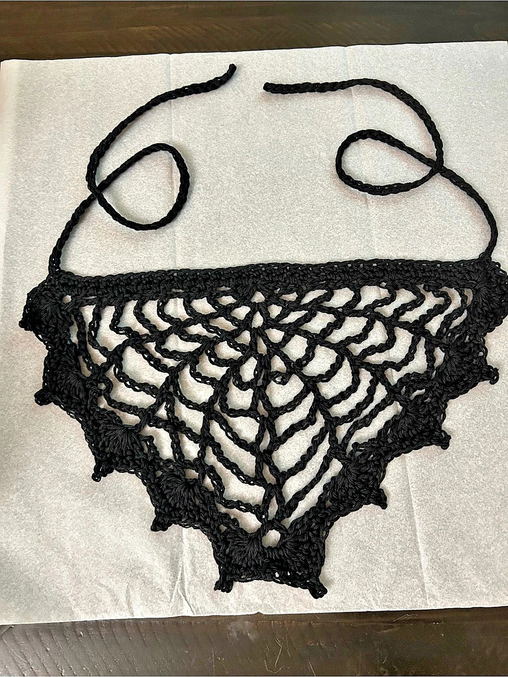 Black Crochet Halloween bandana